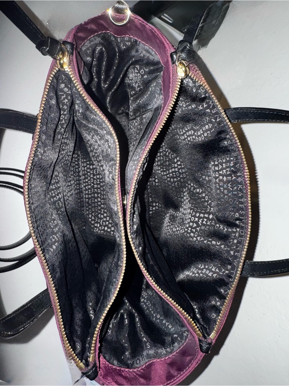 Kate Spade New York Wilson Road Embellished Alyse Bag Purse Plum Black - EUC - Picture 10 of 16